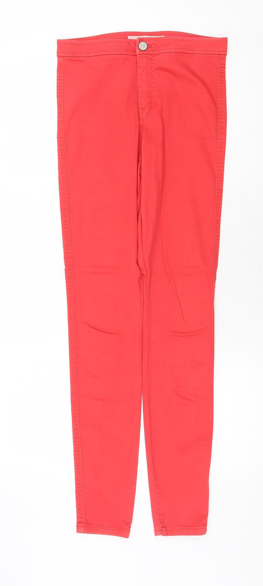 ASOS Womens Red Cotton Skinny Jeans Size 28 in Regular Zip