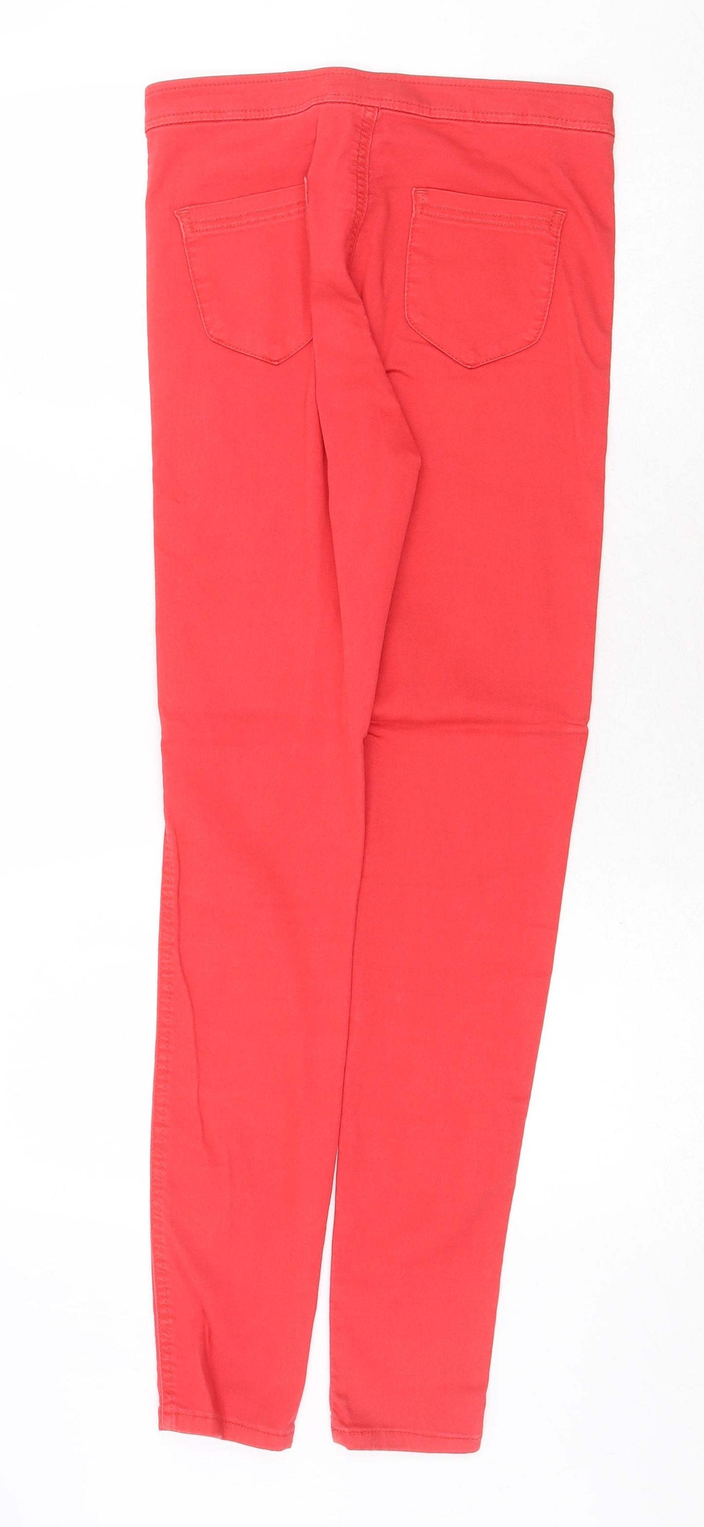 ASOS Womens Red Cotton Skinny Jeans Size 28 in Regular Zip