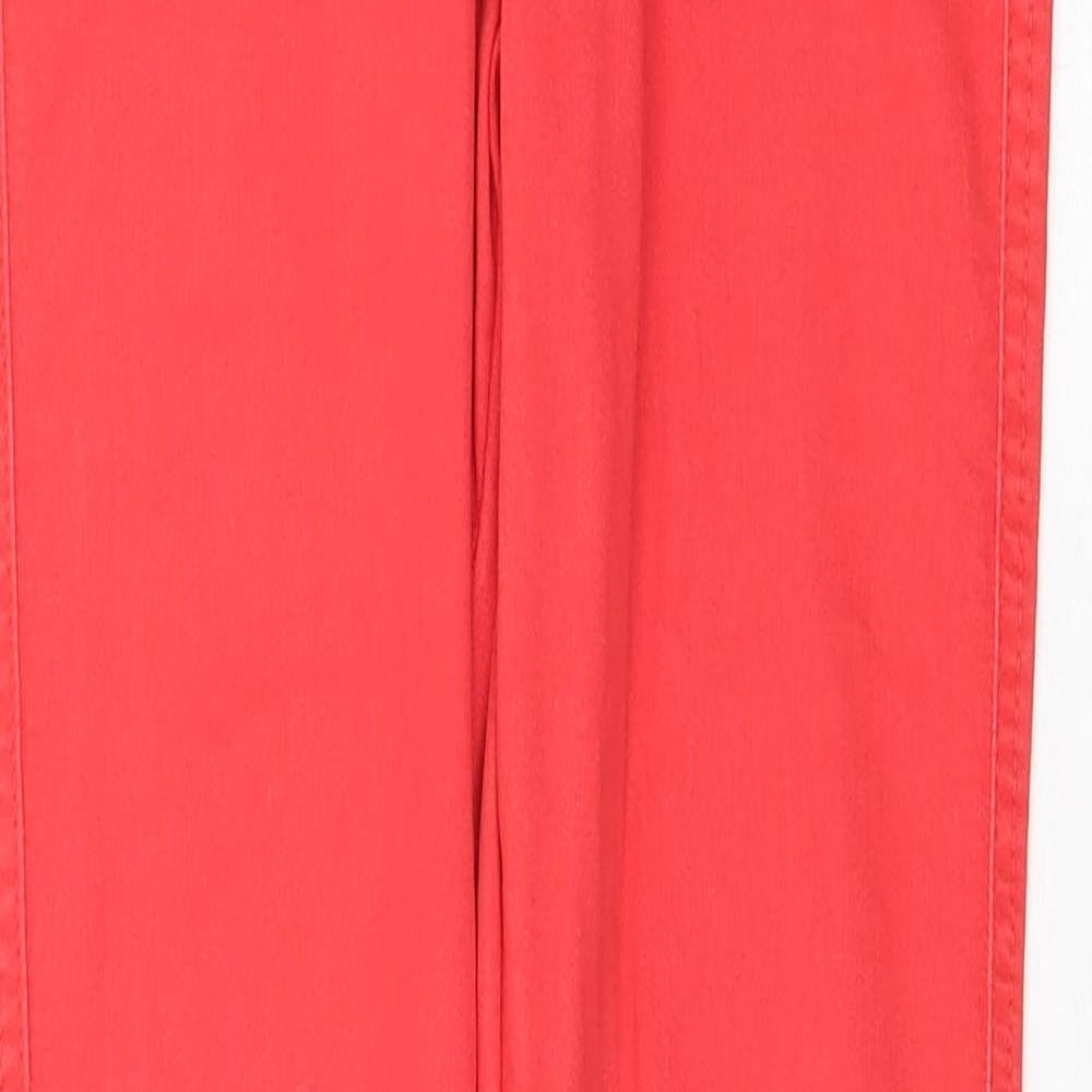 ASOS Womens Red Cotton Skinny Jeans Size 28 in Regular Zip