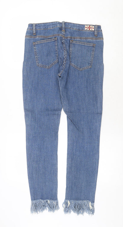 Machine Womens Blue Cotton Straight Jeans Size 30 in Regular Zip