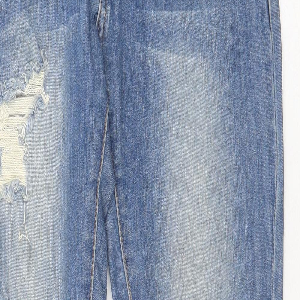 Machine Womens Blue Cotton Straight Jeans Size 30 in Regular Zip