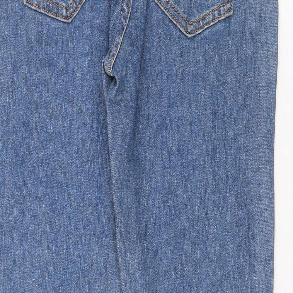 Machine Womens Blue Cotton Straight Jeans Size 30 in Regular Zip