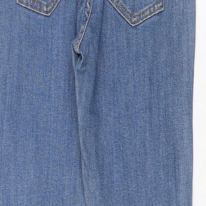 Machine Womens Blue Cotton Straight Jeans Size 30 in Regular Zip