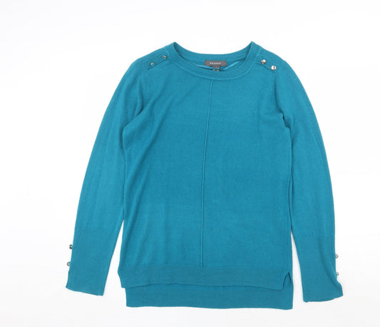 Primark Womens Green Boat Neck Acrylic Pullover Jumper Size S