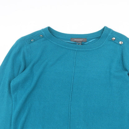 Primark Womens Green Boat Neck Acrylic Pullover Jumper Size S