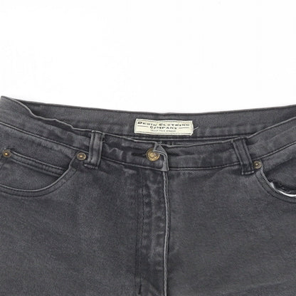 Denim Clothing Company Womens Grey Cotton Mom Shorts Size 30 in Regular Zip