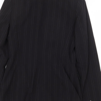 Autonomy Womens Black Striped Polyester Jacket Suit Jacket Size 8