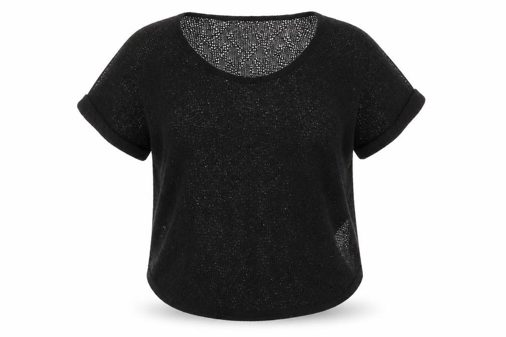 Womens UK Size S Vera Moda Black Basic T-Shirt