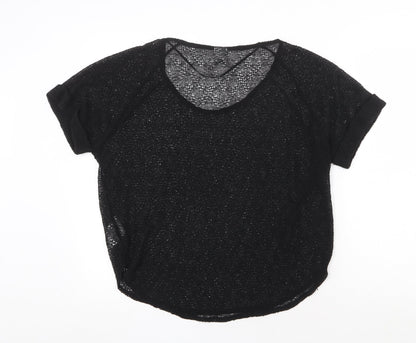 Womens UK Size S Vera Moda Black Basic T-Shirt