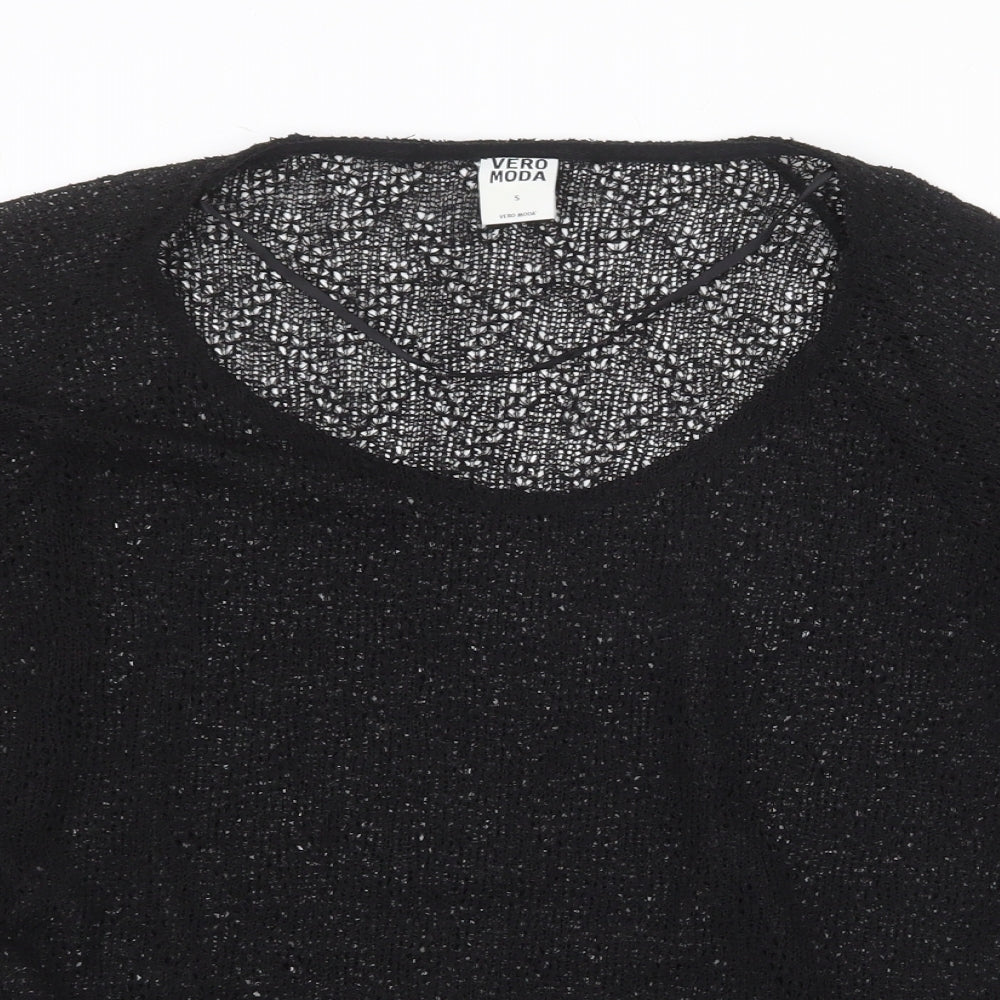 Womens UK Size S Vera Moda Black Basic T-Shirt