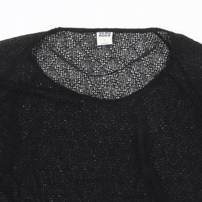 Womens UK Size S Vera Moda Black Basic T-Shirt