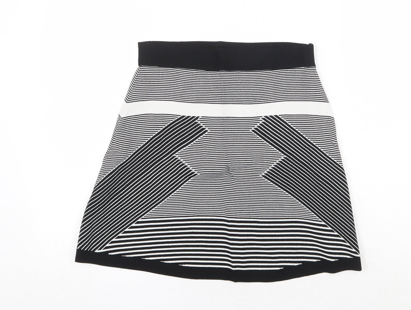 Olive + Oak Womens Black Geometric Viscose A-Line Skirt Size S