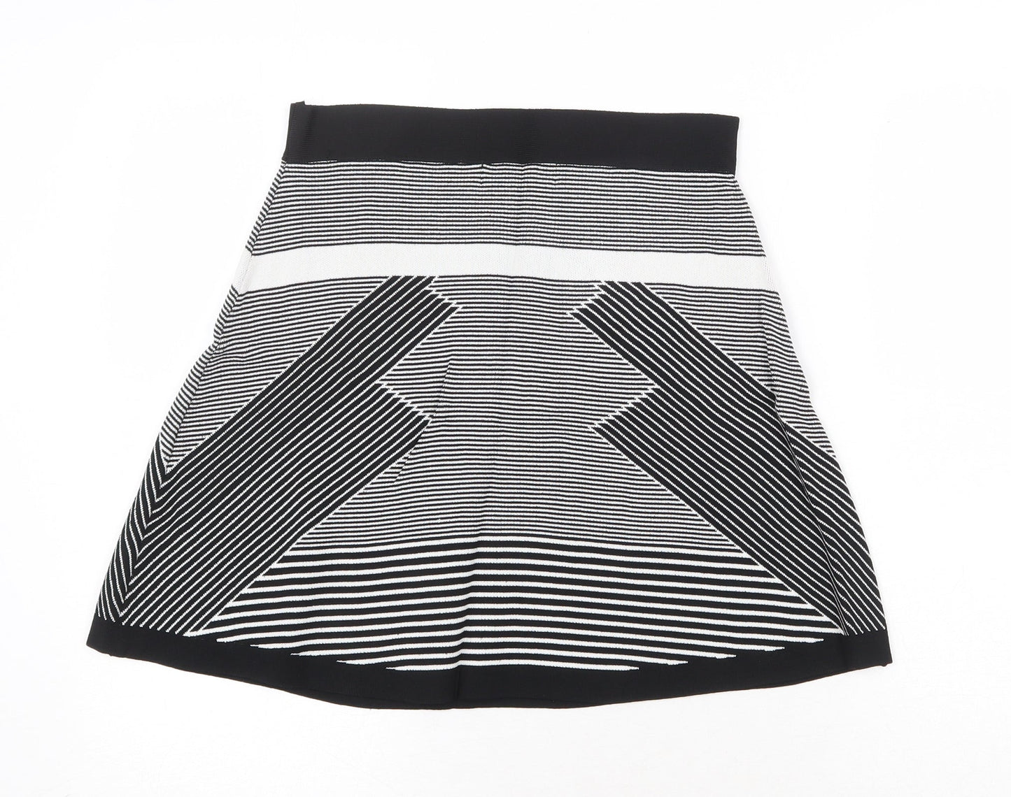 Olive + Oak Womens Black Geometric Viscose A-Line Skirt Size S