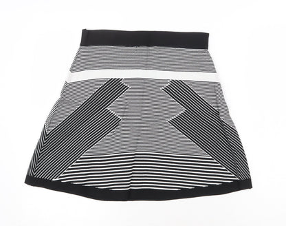 Olive + Oak Womens Black Geometric Viscose A-Line Skirt Size S