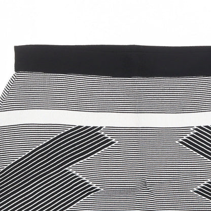 Olive + Oak Womens Black Geometric Viscose A-Line Skirt Size S