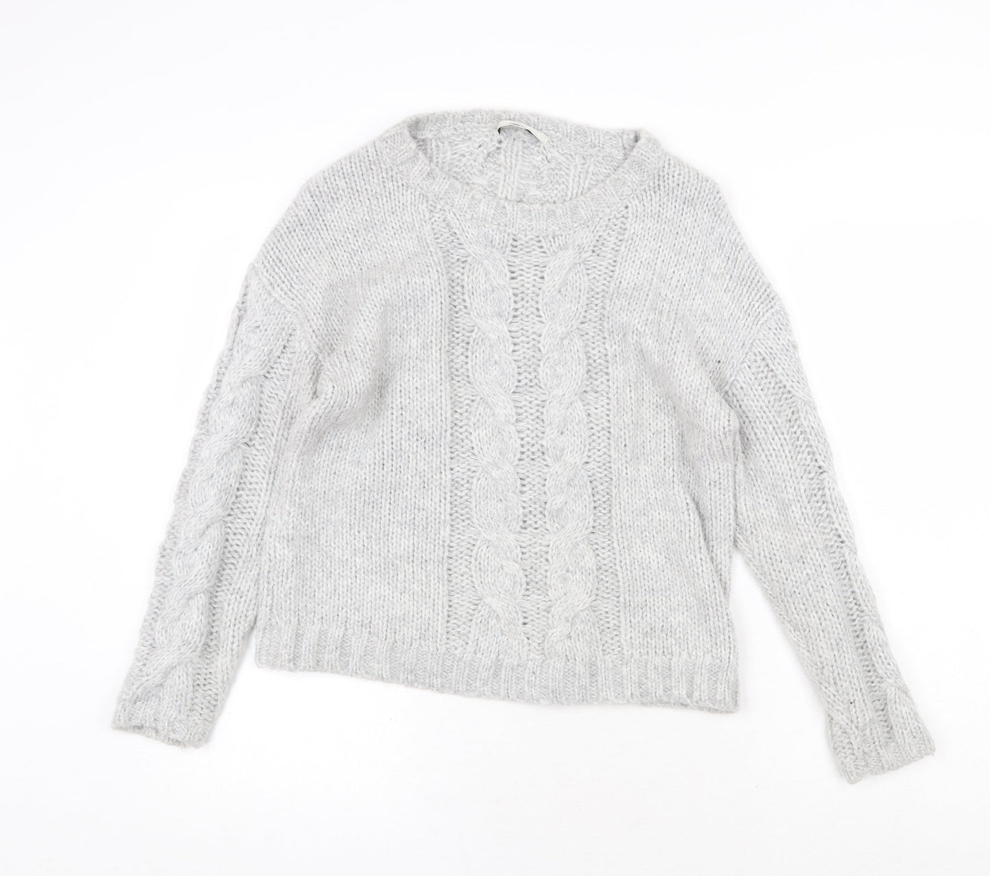 George Womens Grey Round Neck Polyamide Pullover Jumper Size 10