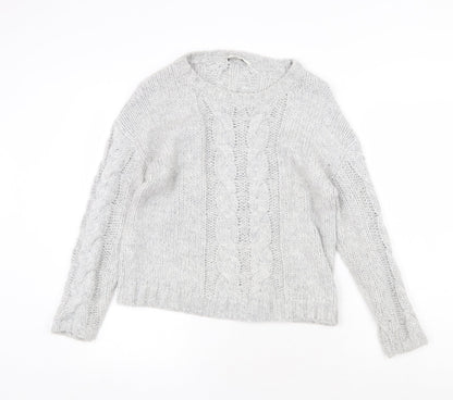 George Womens Grey Round Neck Polyamide Pullover Jumper Size 10