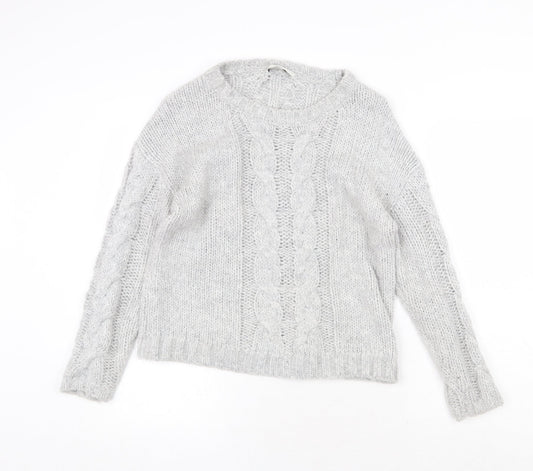 George Womens Grey Round Neck Polyamide Pullover Jumper Size 10