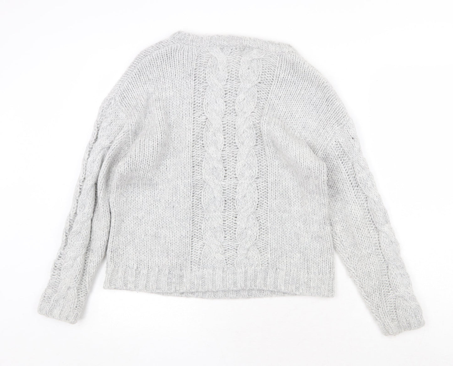 George Womens Grey Round Neck Polyamide Pullover Jumper Size 10