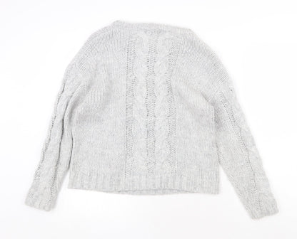 George Womens Grey Round Neck Polyamide Pullover Jumper Size 10