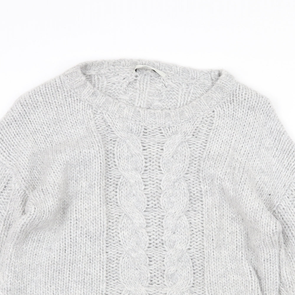 George Womens Grey Round Neck Polyamide Pullover Jumper Size 10