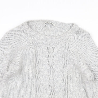 George Womens Grey Round Neck Polyamide Pullover Jumper Size 10