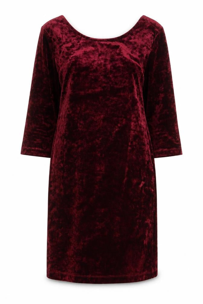 Forever 21 Womens Red Polyester A-Line Size L Round Neck Hook & Eye