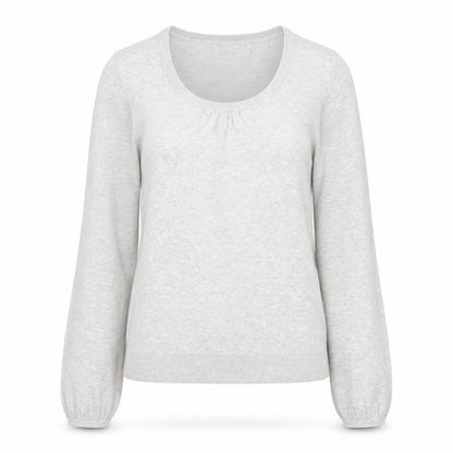 ESPRIT Womens Grey Scoop Neck Cotton Pullover Jumper Size XS