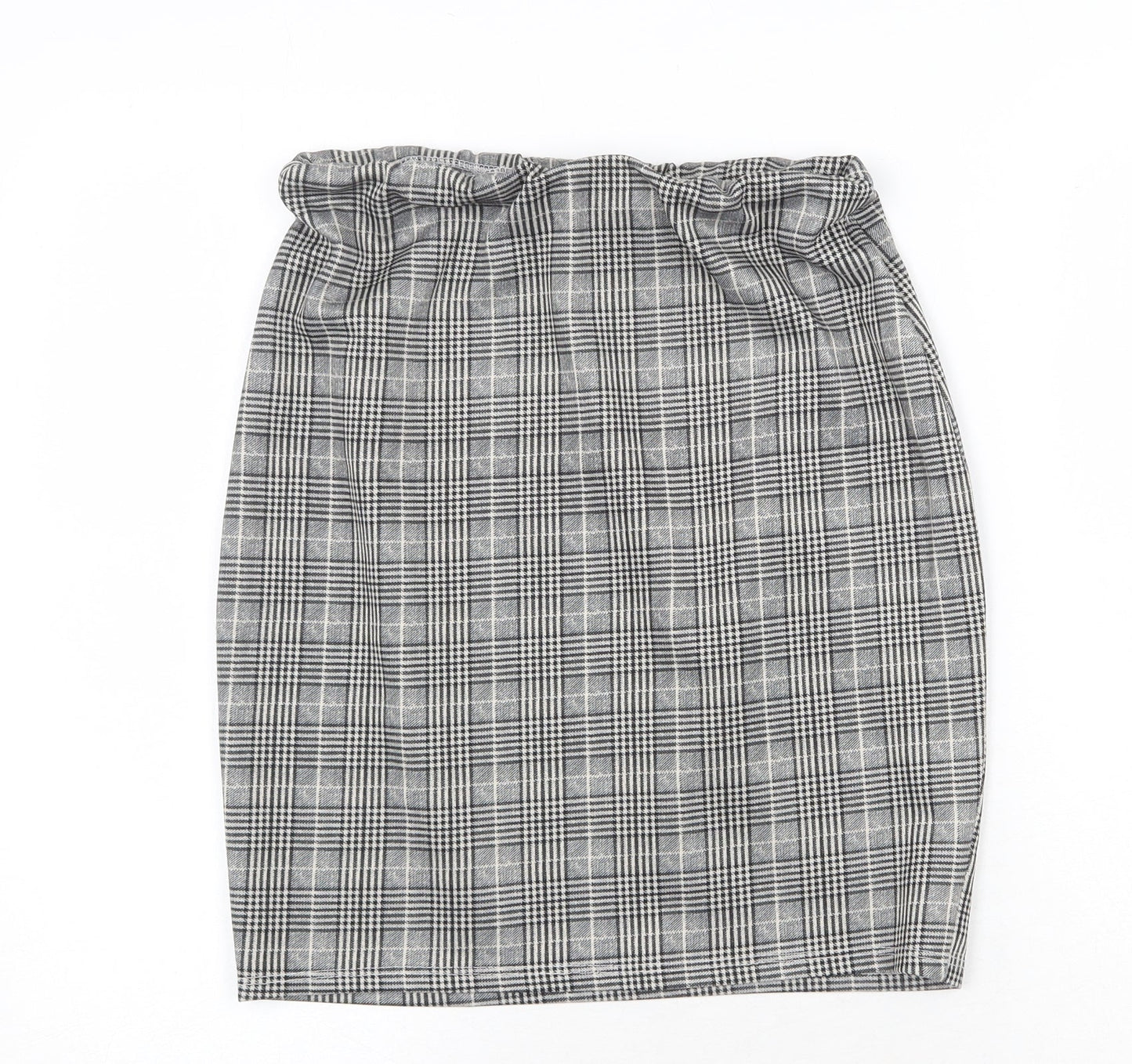 Cameo Rose Womens Grey Plaid Polyester A-Line Skirt Size M