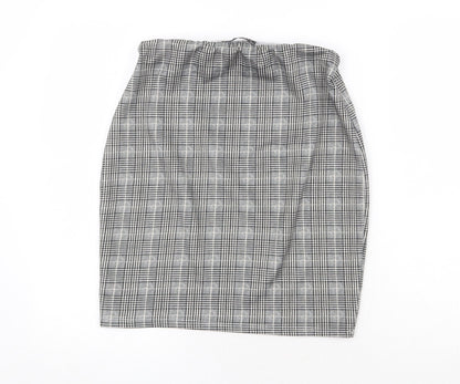 Cameo Rose Womens Grey Plaid Polyester A-Line Skirt Size M