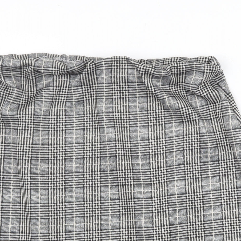 Cameo Rose Womens Grey Plaid Polyester A-Line Skirt Size M