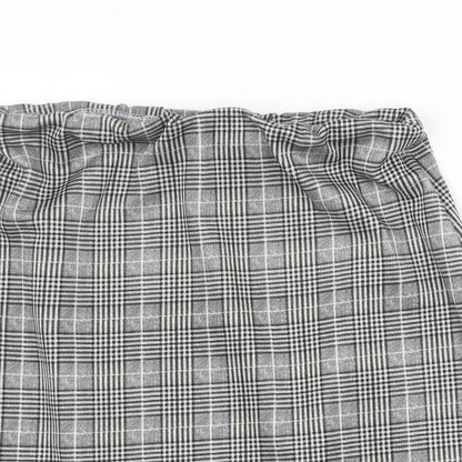 Cameo Rose Womens Grey Plaid Polyester A-Line Skirt Size M