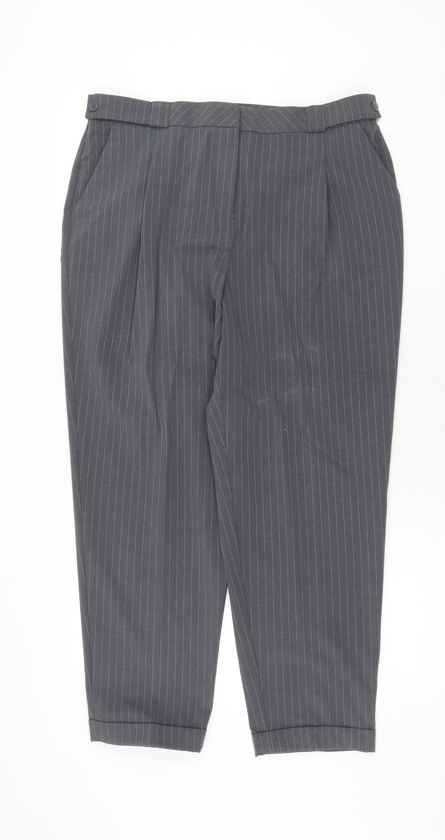 Womens UK Size 14 Very Regular Fit Chino Grey Trousers
