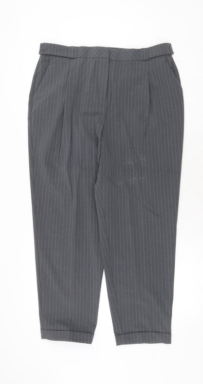 Womens UK Size 14 Very Regular Fit Chino Grey Trousers