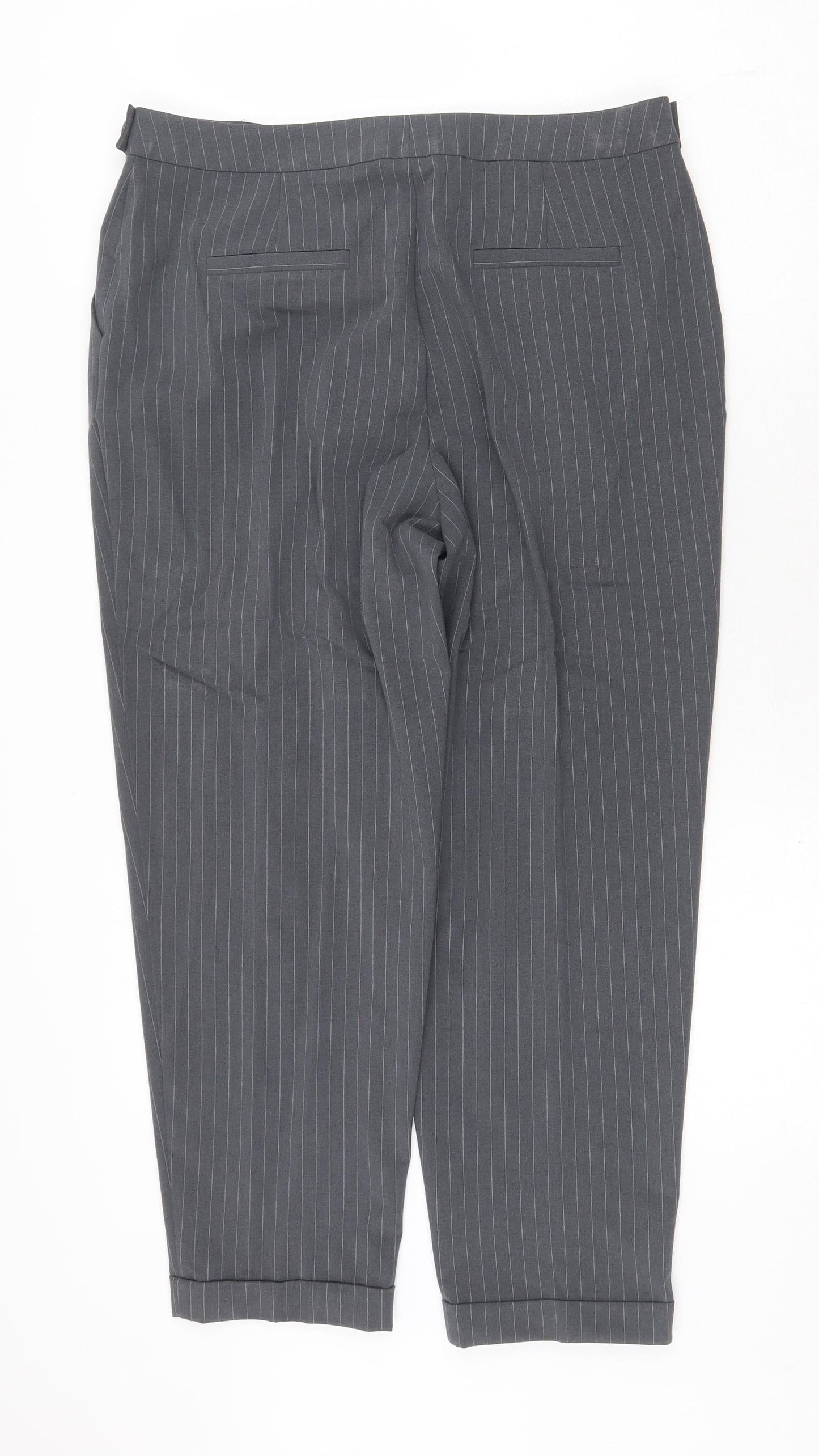 Womens UK Size 14 Very Regular Fit Chino Grey Trousers