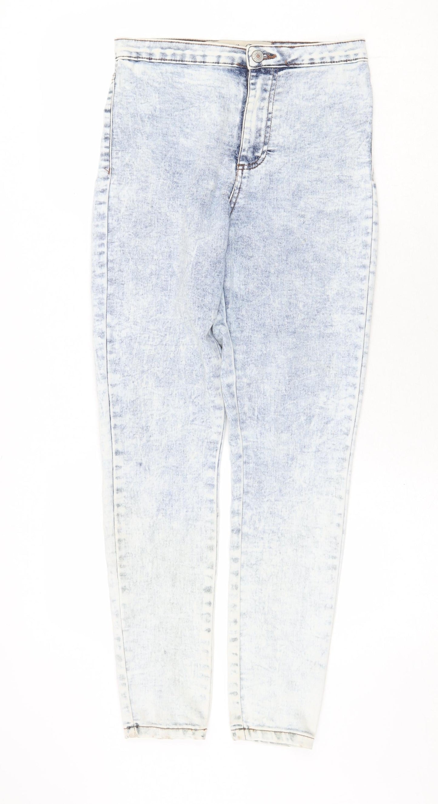 Denim & Co. Womens Blue Cotton Skinny Jeans Size 10 Regular Zip