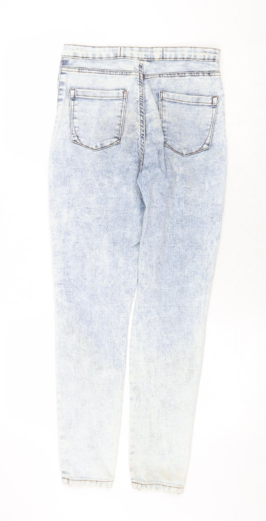 Denim & Co. Womens Blue Cotton Skinny Jeans Size 10 Regular Zip