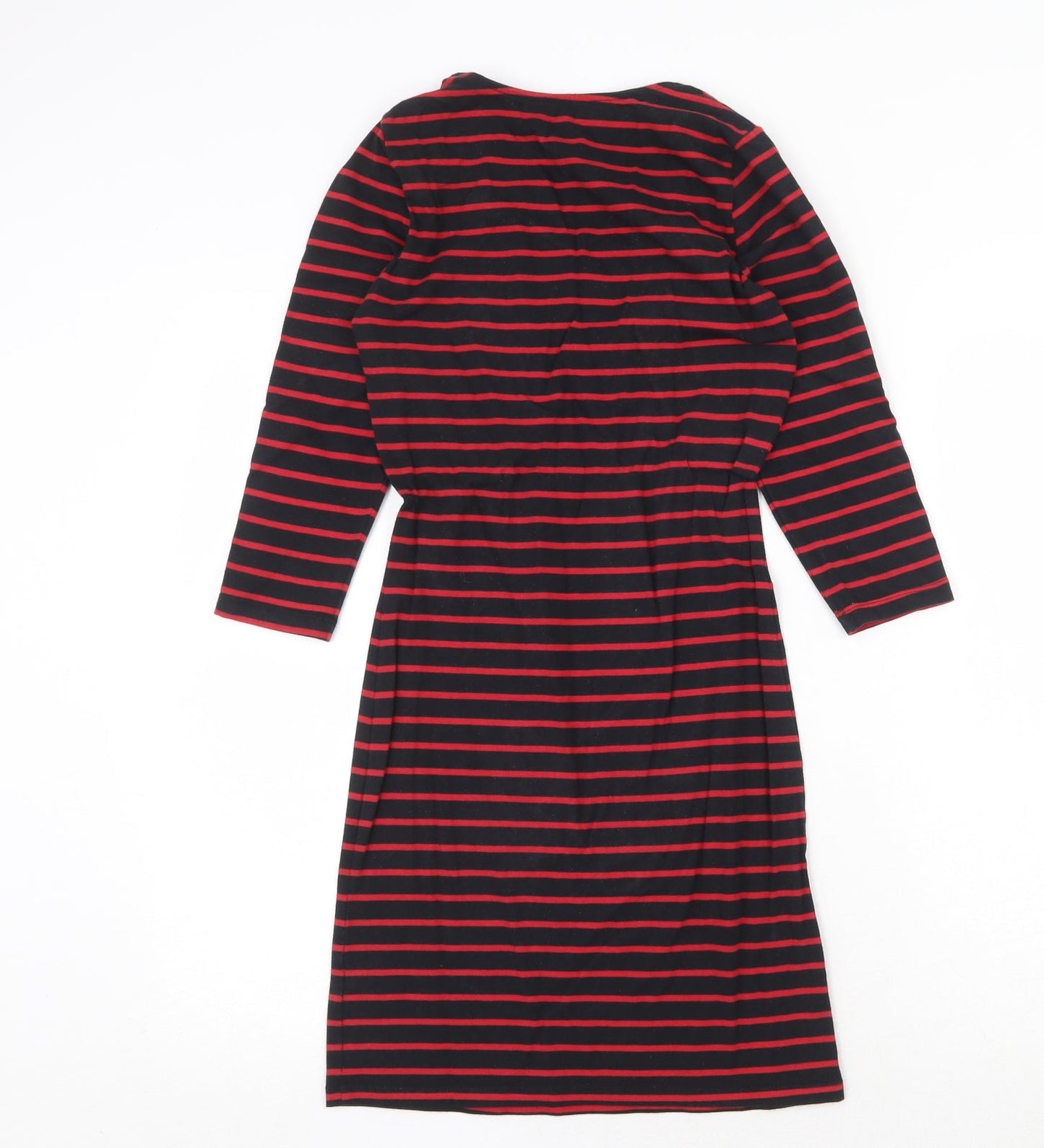 Primark Womens Black Striped Cotton A-Line Size 10 Round Neck Pullover