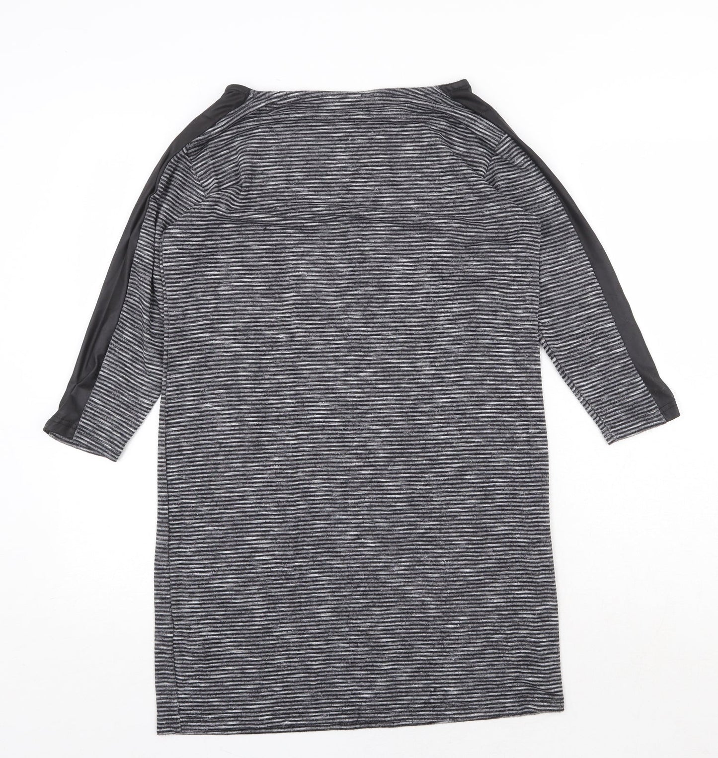 Miss Selfridge Womens Grey Viscose A-Line Size 8 Boat Neck Pullover