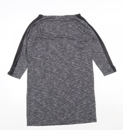 Miss Selfridge Womens Grey Viscose A-Line Size 8 Boat Neck Pullover