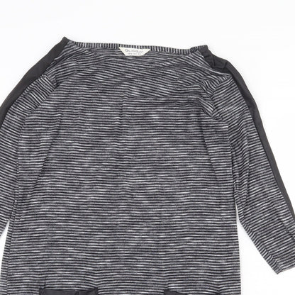 Miss Selfridge Womens Grey Viscose A-Line Size 8 Boat Neck Pullover