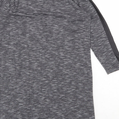 Miss Selfridge Womens Grey Viscose A-Line Size 8 Boat Neck Pullover