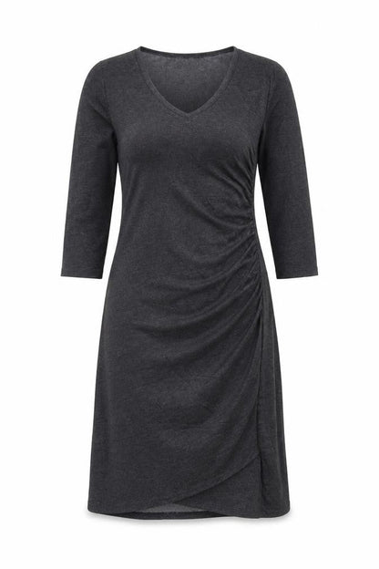 Scarlett Womens Grey Polyester A-Line Size M V-Neck Pullover