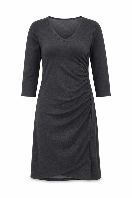 Scarlett Womens Grey Polyester A-Line Size M V-Neck Pullover