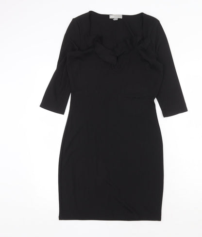 ASOS Womens Black Polyester A-Line Size 10 V-Neck Pullover