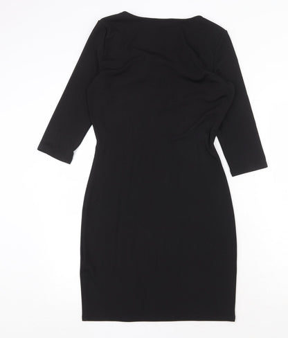 ASOS Womens Black Polyester A-Line Size 10 V-Neck Pullover