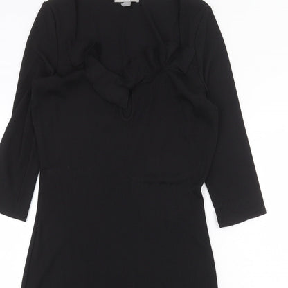 ASOS Womens Black Polyester A-Line Size 10 V-Neck Pullover