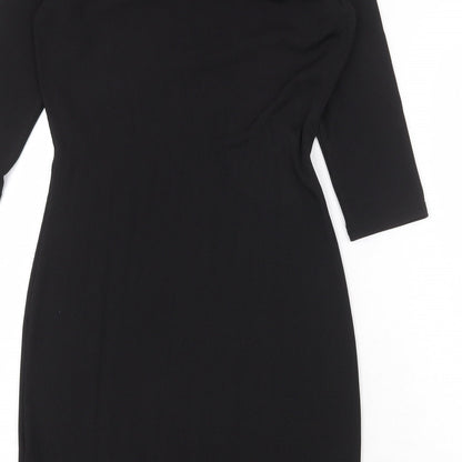 ASOS Womens Black Polyester A-Line Size 10 V-Neck Pullover