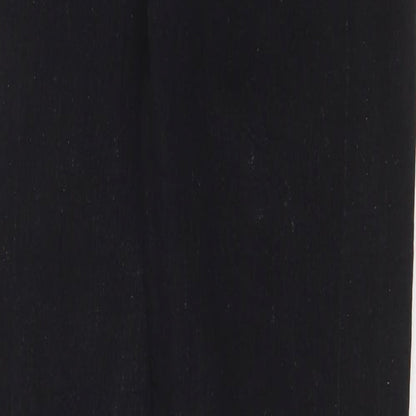 Denim & Co. Womens Black Cotton Straight Jeans Size 12 Regular Zip