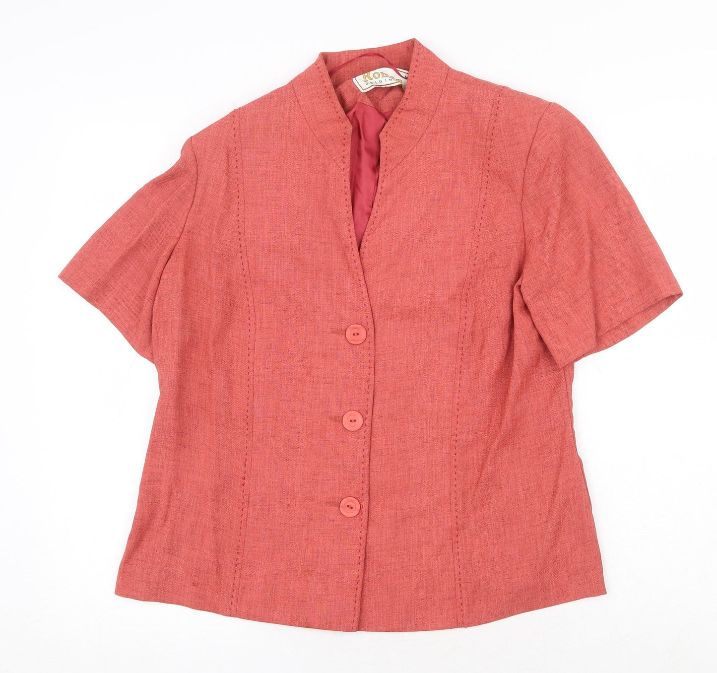 Roman Originals Womens Orange Polyester Jacket Blazer Size 14